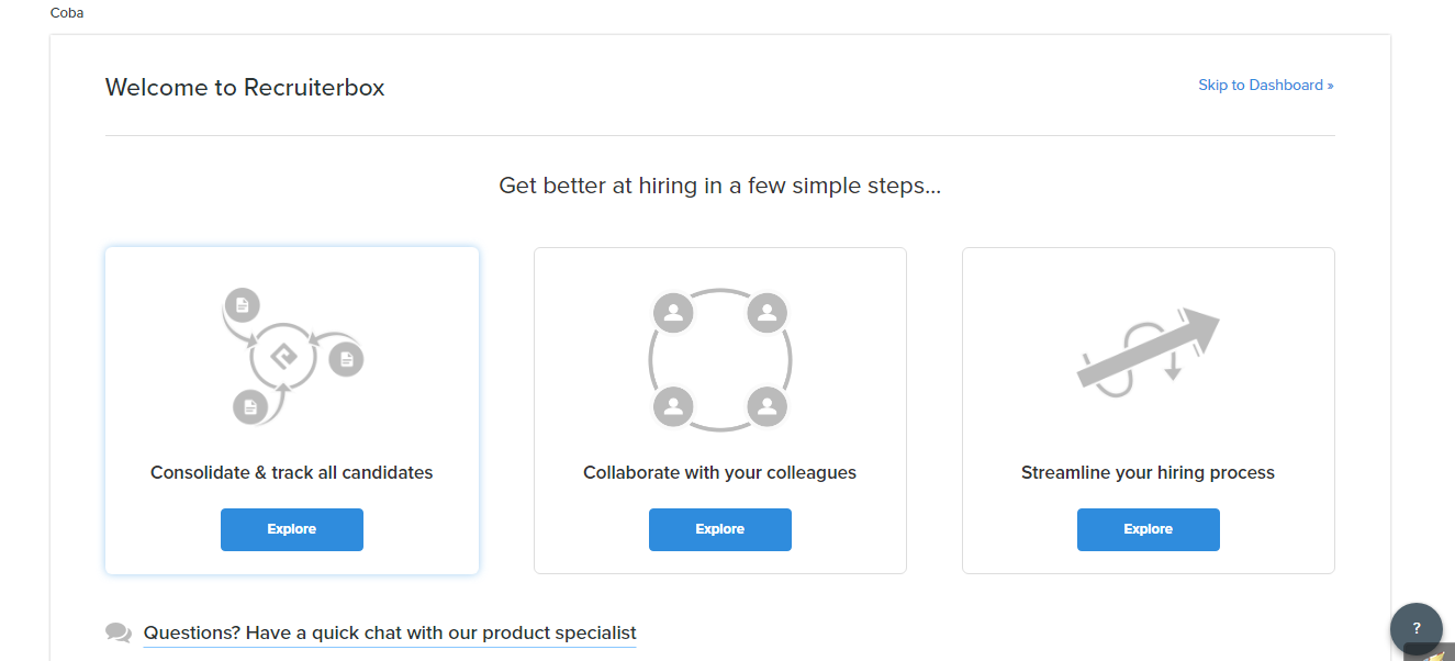 Скриншот (снимок экрана) Recruiterbox