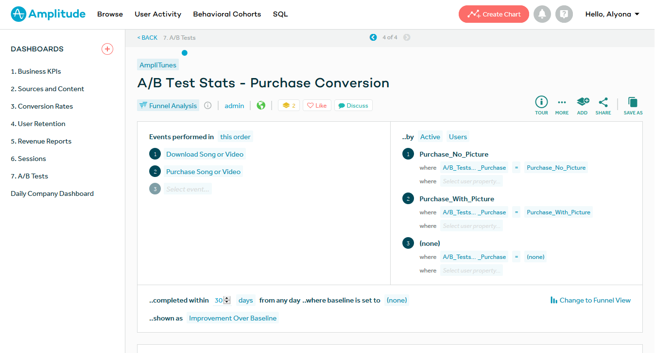 Скриншот (снимок экрана) Amplitude