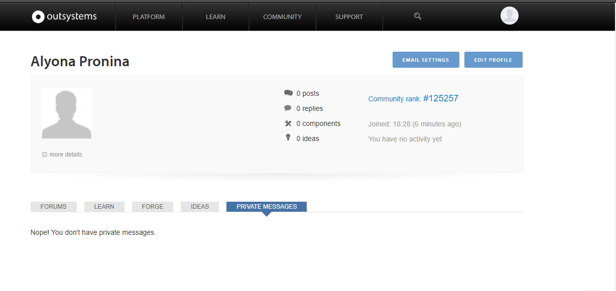 Скриншот (снимок экрана) OutSystems