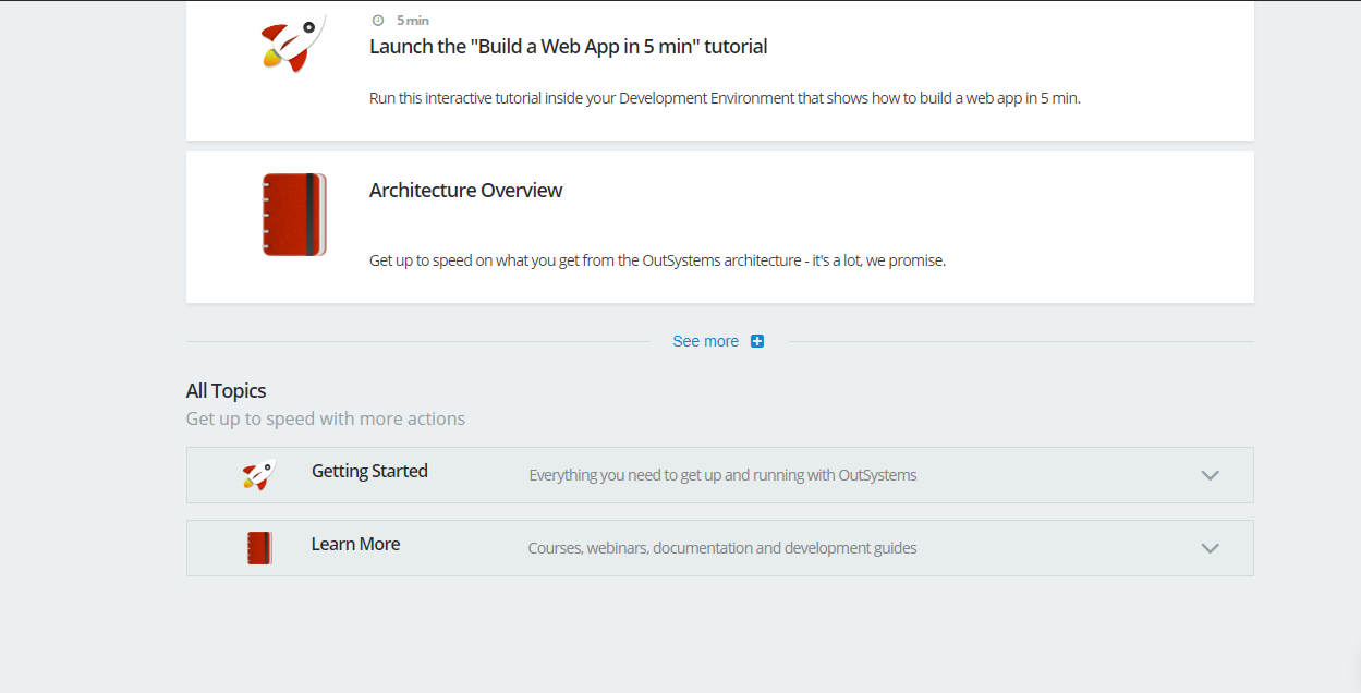 Скриншот (снимок экрана) OutSystems