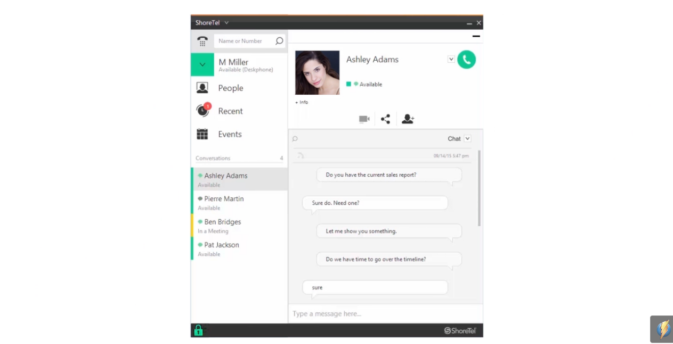 Скриншот (снимок экрана) ShoreTel