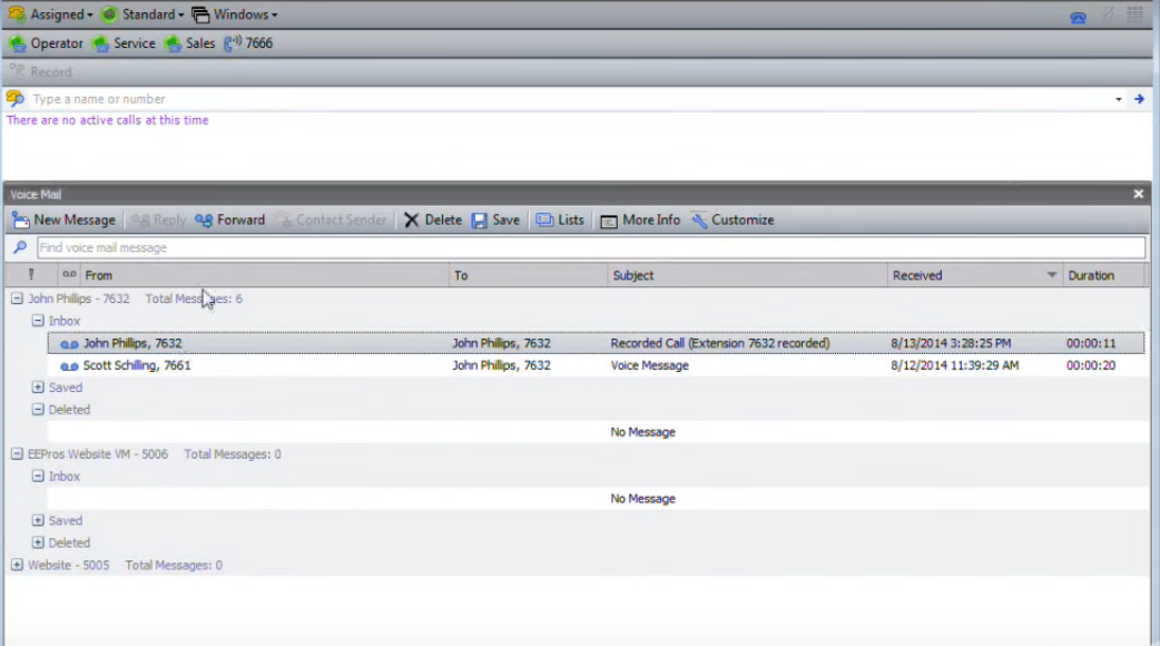 Скриншот (снимок экрана) ShoreTel