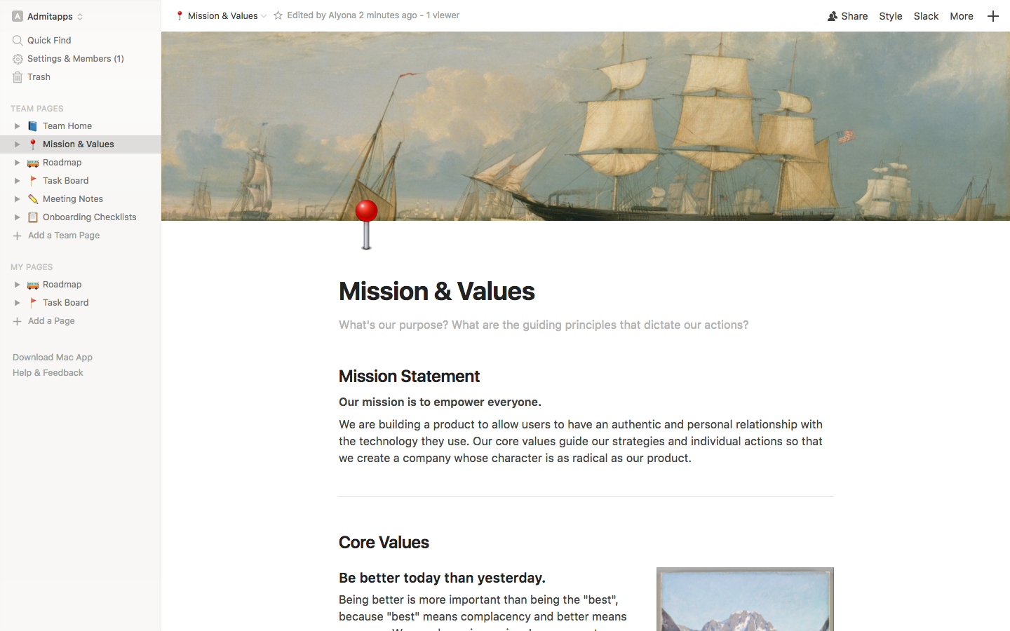 Скриншот (снимок экрана) Notion