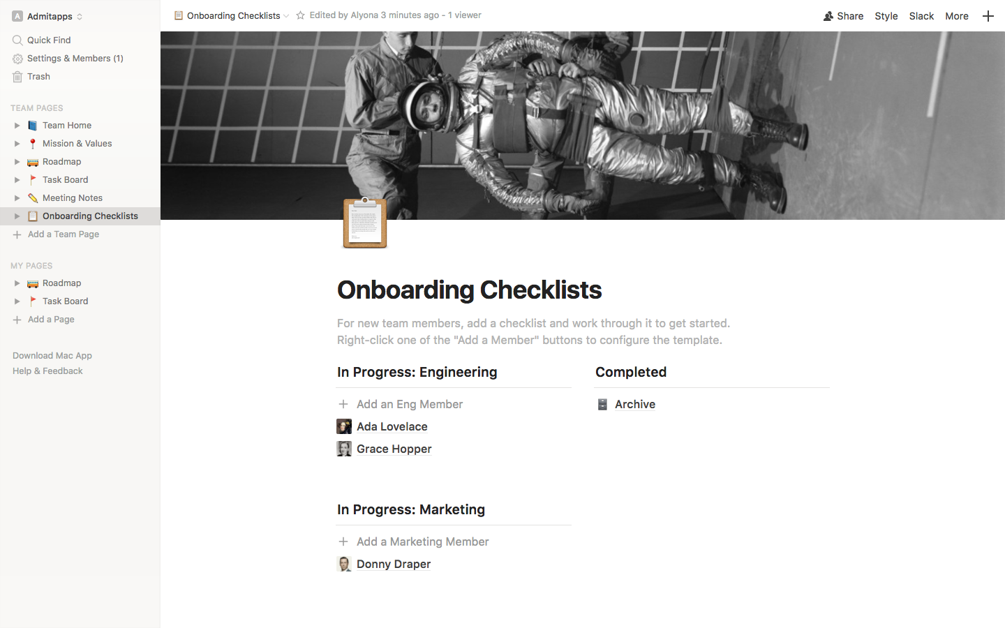 Скриншот (снимок экрана) Notion