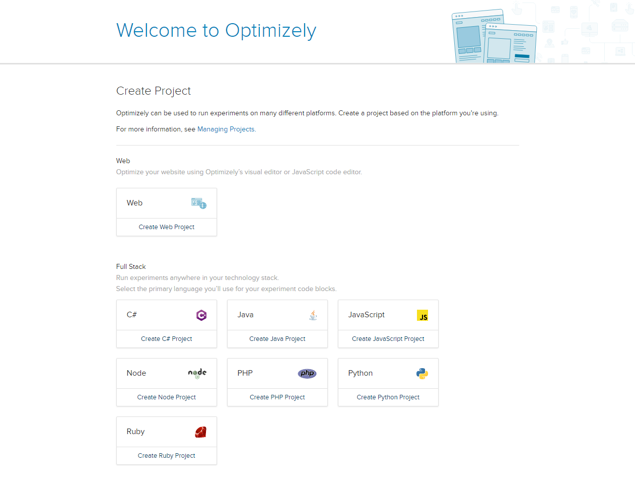 Скриншот (снимок экрана) Optimizely