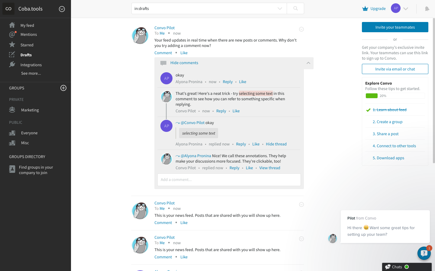 Скриншот (снимок экрана) Convo