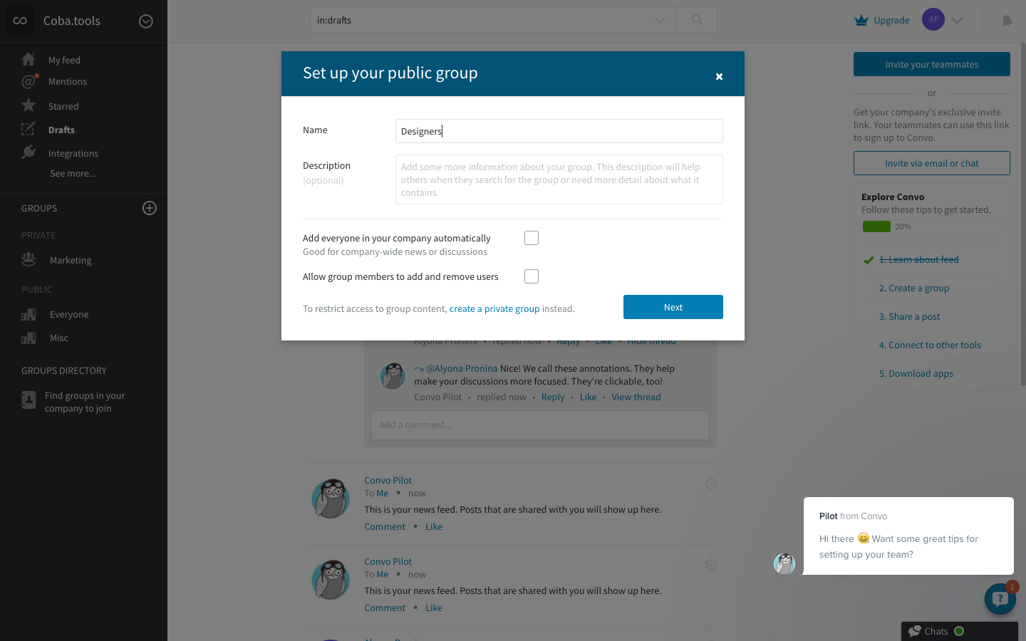 Скриншот (снимок экрана) Convo