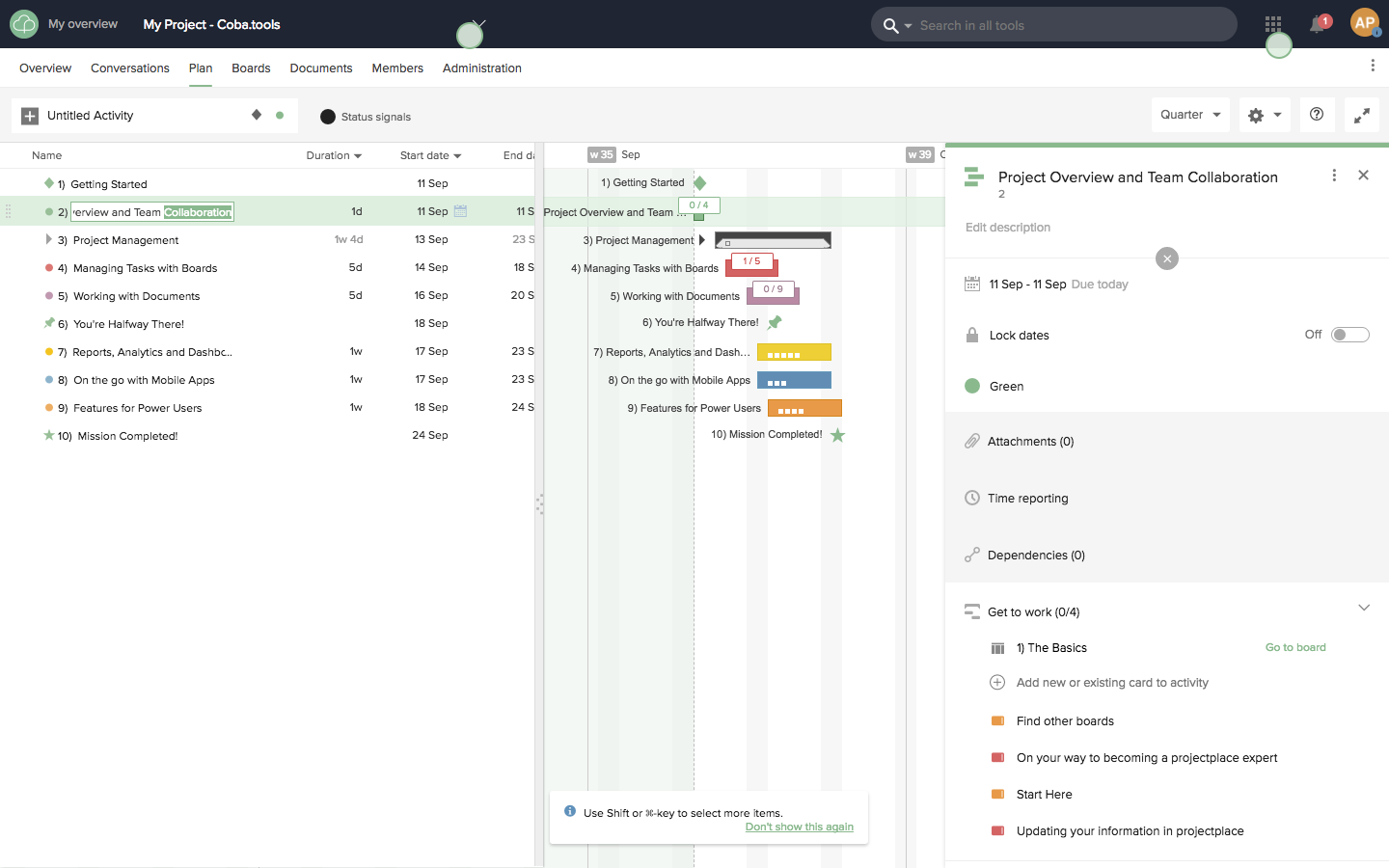 Скриншот (снимок экрана) ToDo by Projectplace