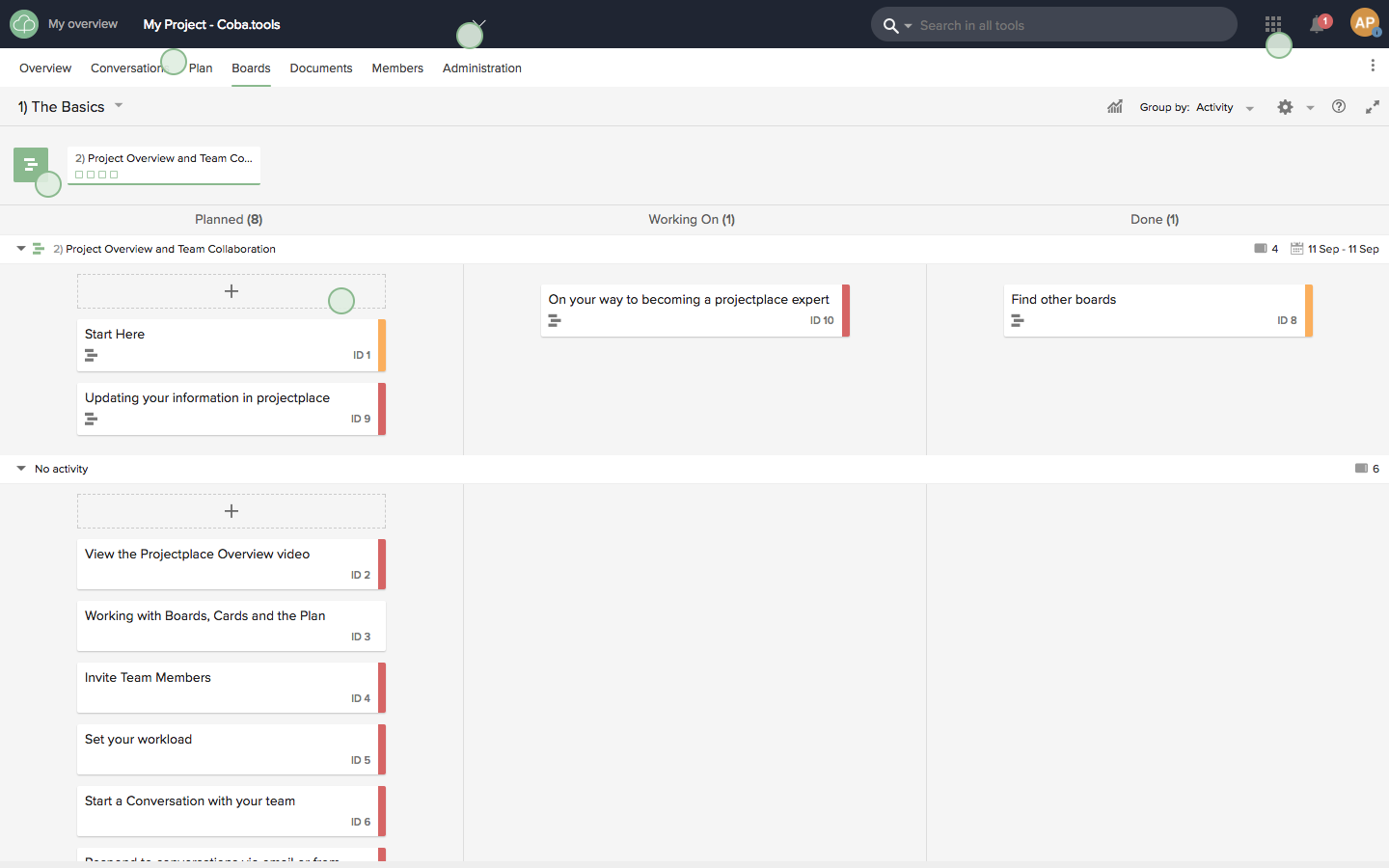 Скриншот (снимок экрана) ToDo by Projectplace