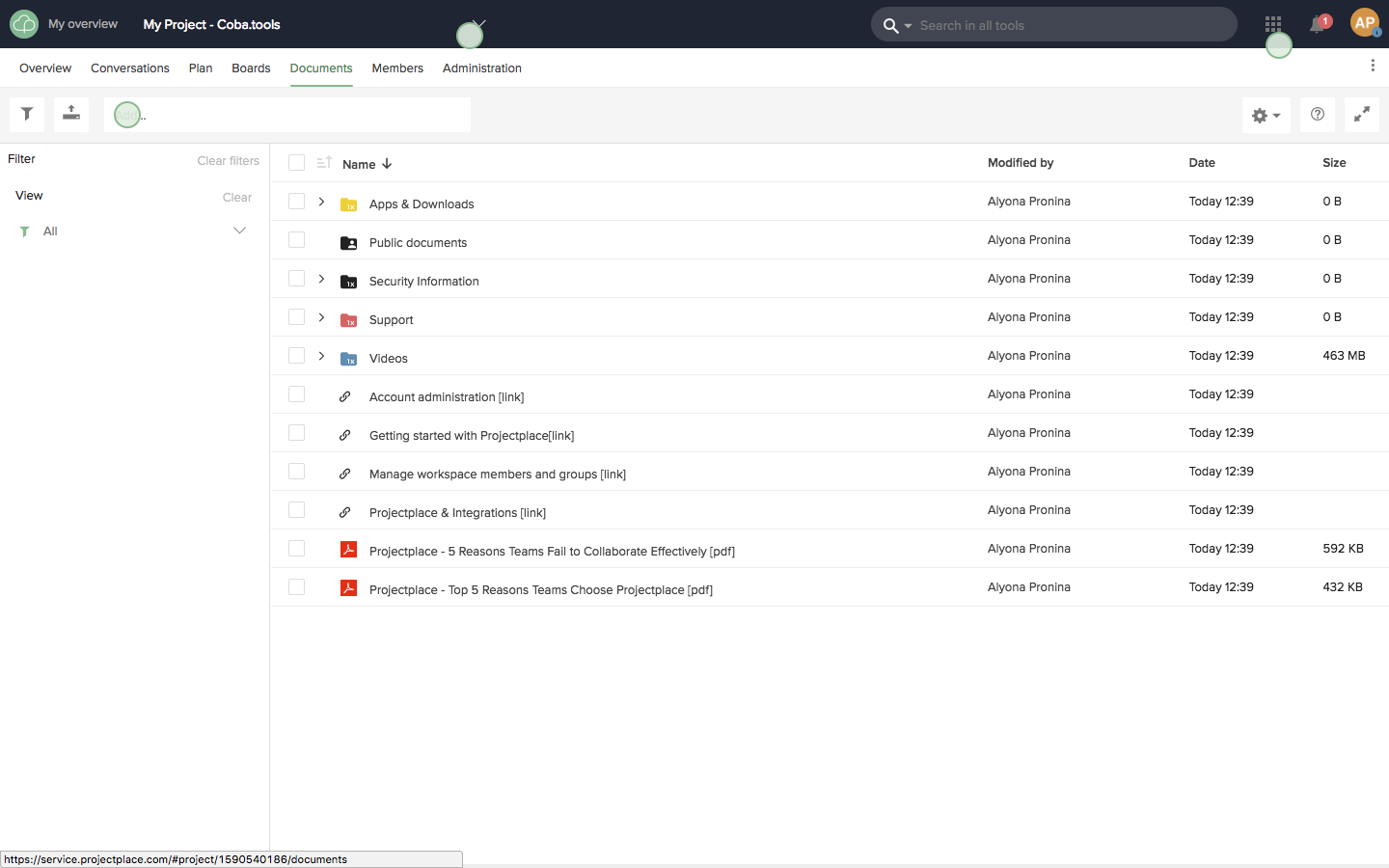 Скриншот (снимок экрана) ToDo by Projectplace