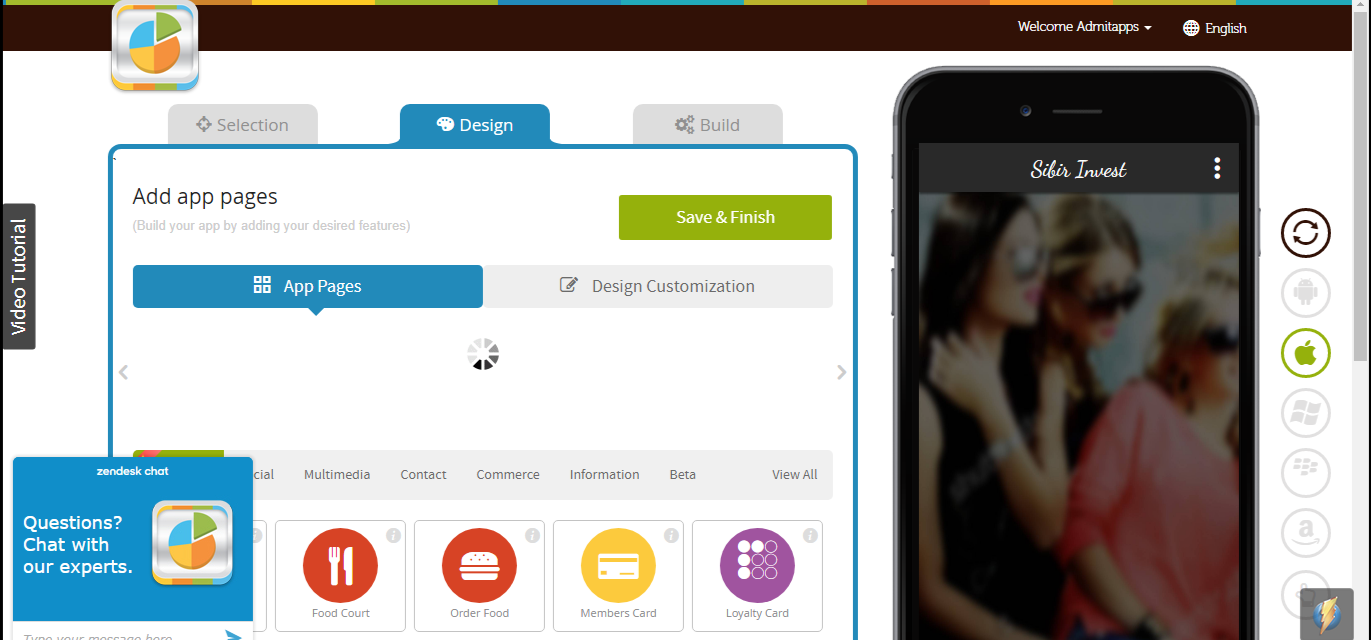 Скриншот (снимок экрана) Appy Pie