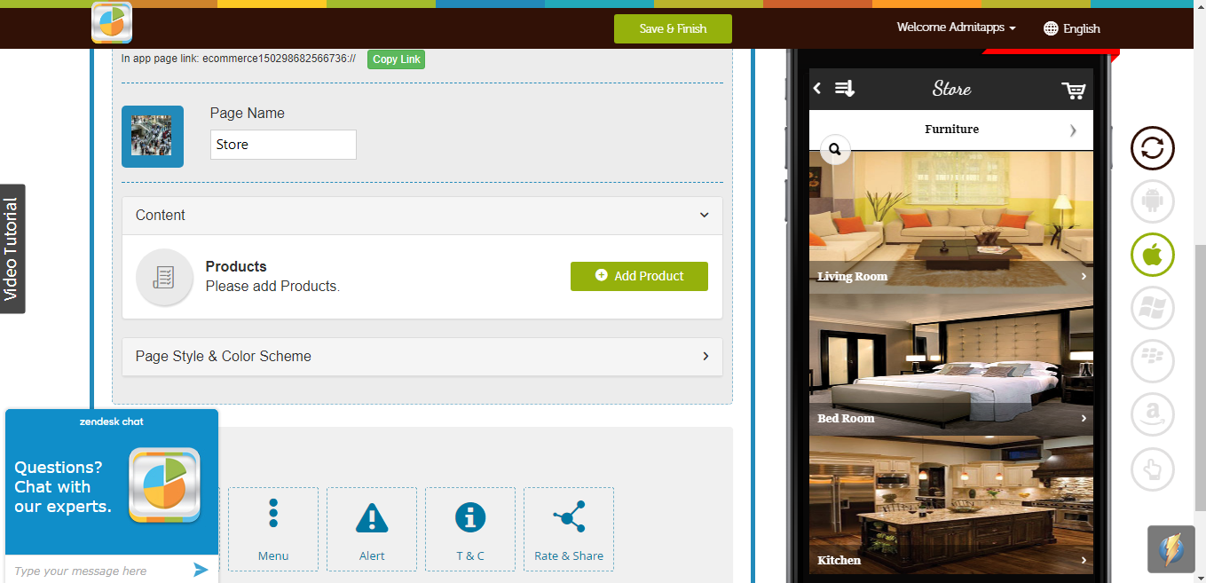 Скриншот (снимок экрана) Appy Pie