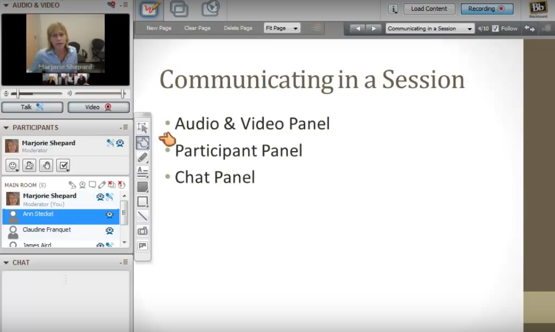 Скриншот (снимок экрана) Blackboard Collaborate