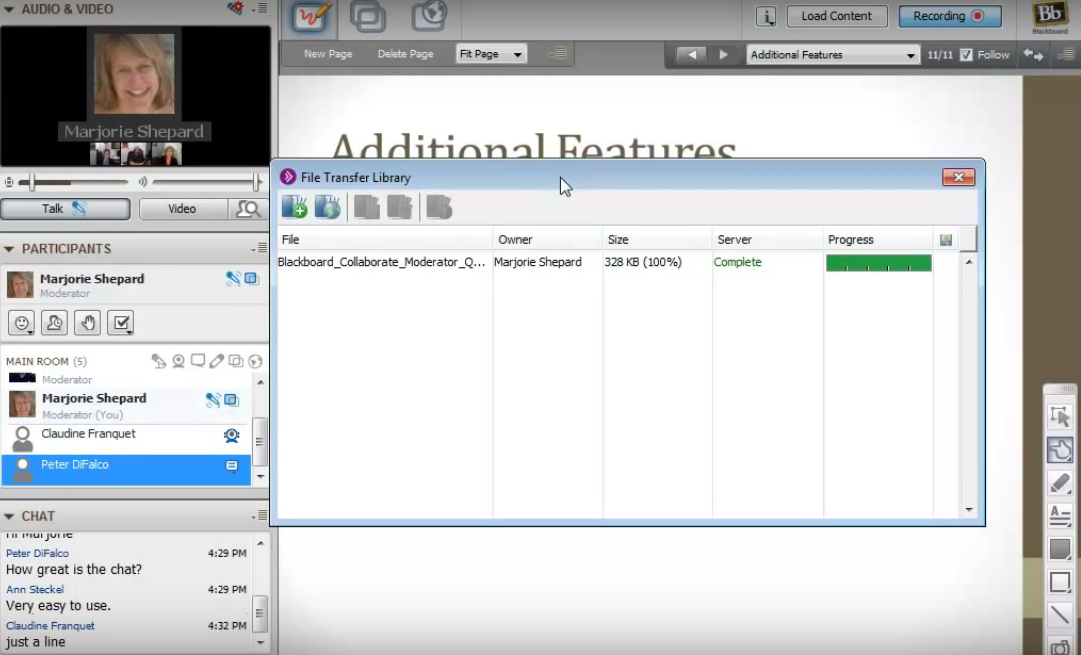 Скриншот (снимок экрана) Blackboard Collaborate