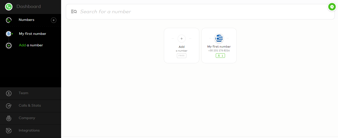 Скриншот (снимок экрана) Aircall