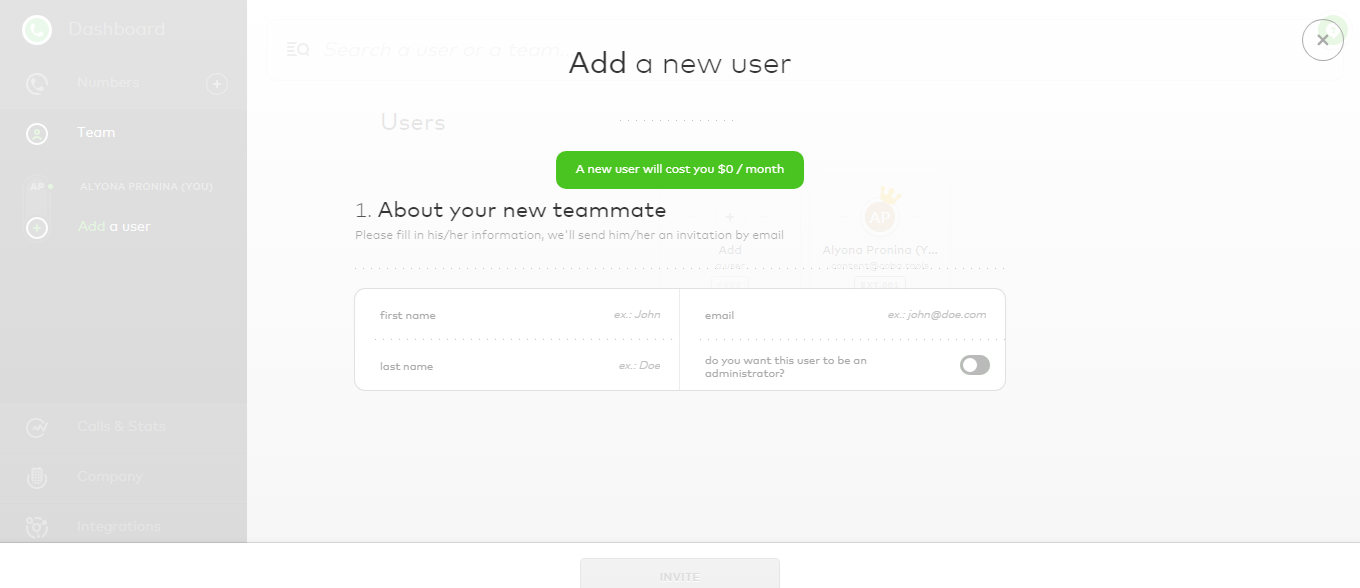 Скриншот (снимок экрана) Aircall