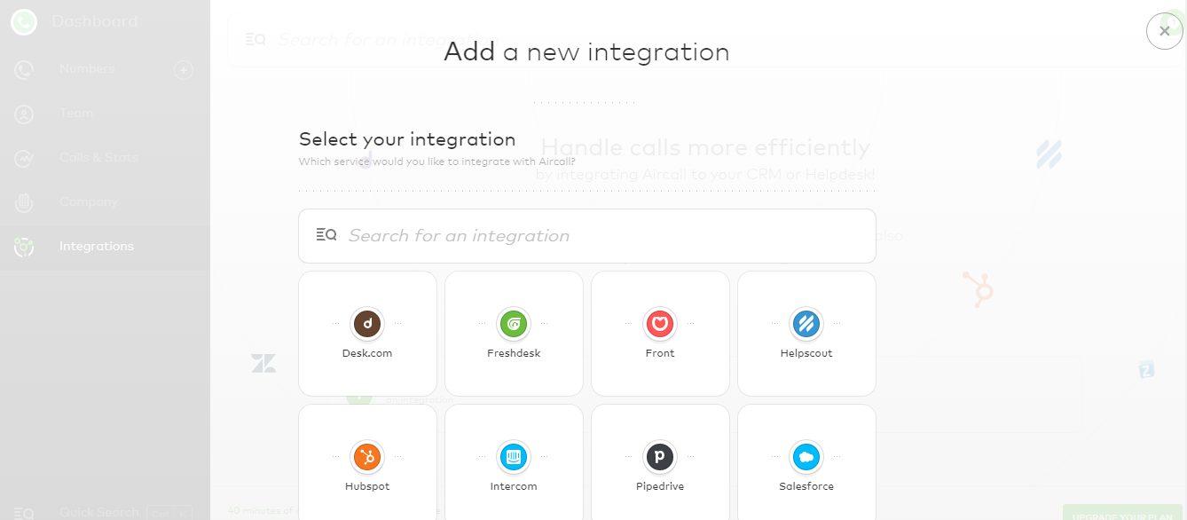 Скриншот (снимок экрана) Aircall