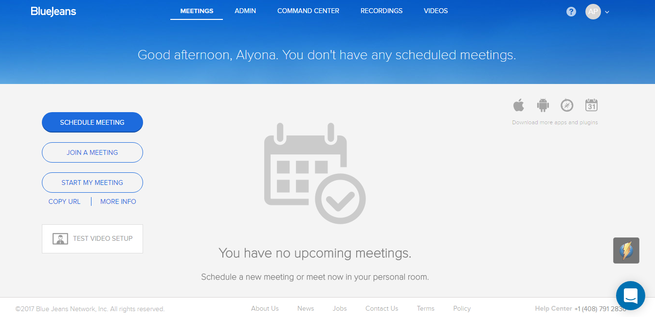 Скриншот (снимок экрана) Blue Jeans