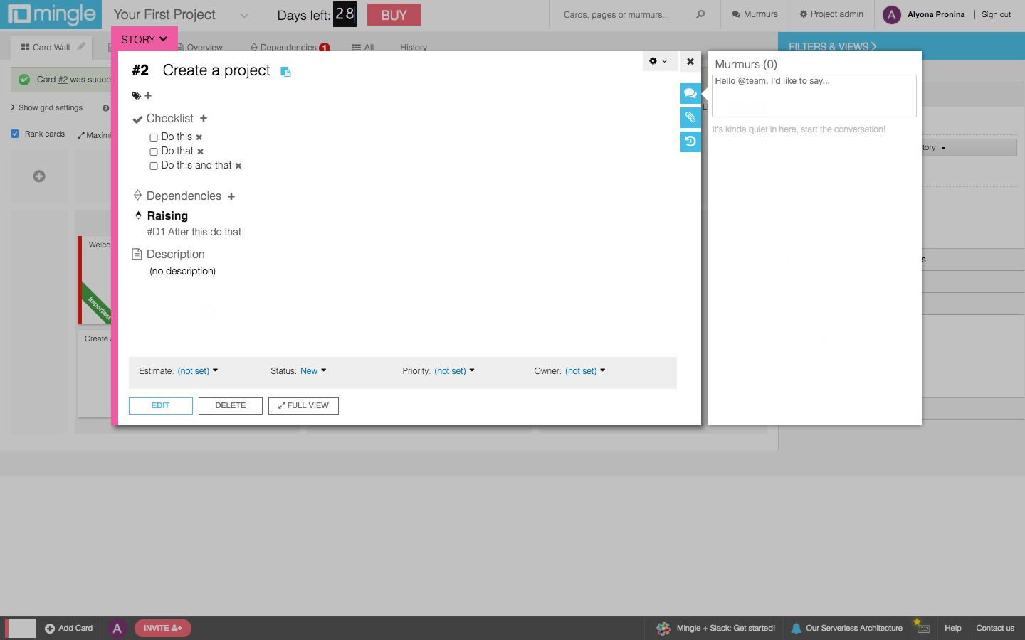 Скриншот (снимок экрана) Mingle