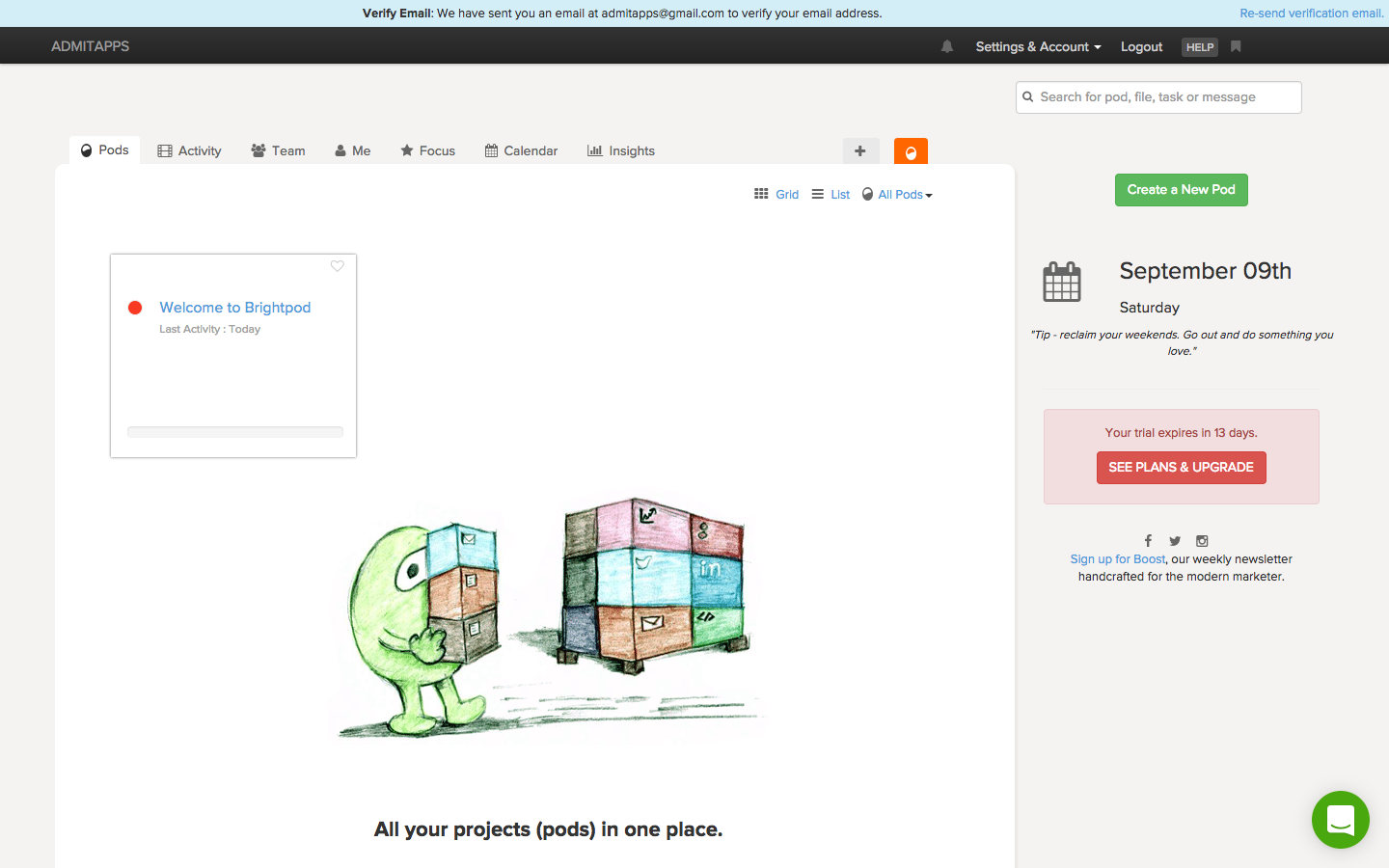 Скриншот (снимок экрана) brightpod