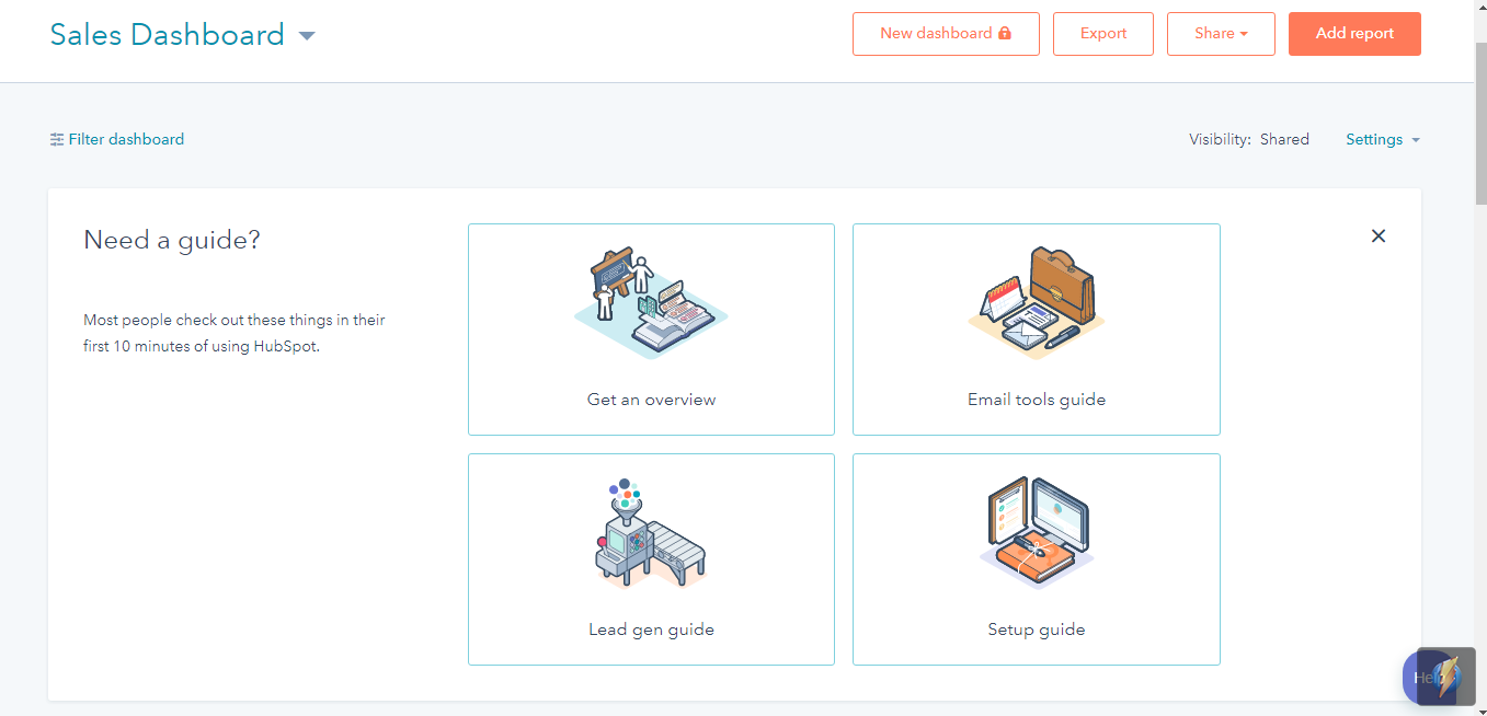 Скриншот (снимок экрана) HubSpot