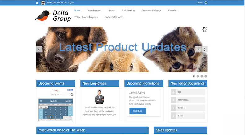 Скриншот (снимок экрана) MyHub Intranet