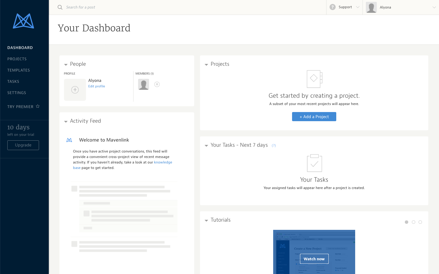 Скриншот (снимок экрана) Mavenlink
