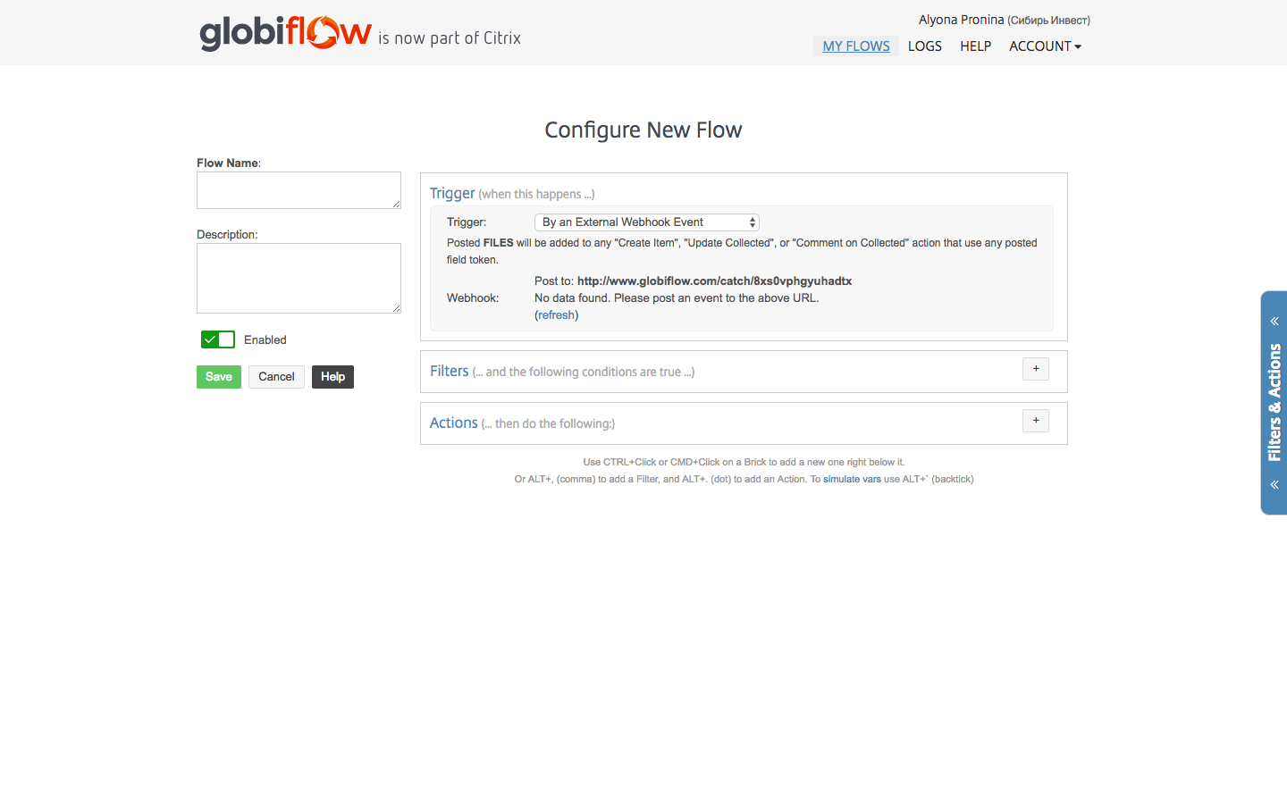 Скриншот (снимок экрана) GlobiFlow for Podio