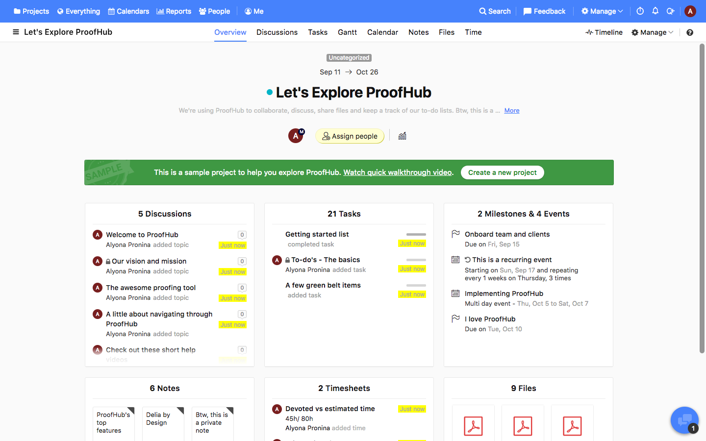 Скриншот (снимок экрана) ProofHub