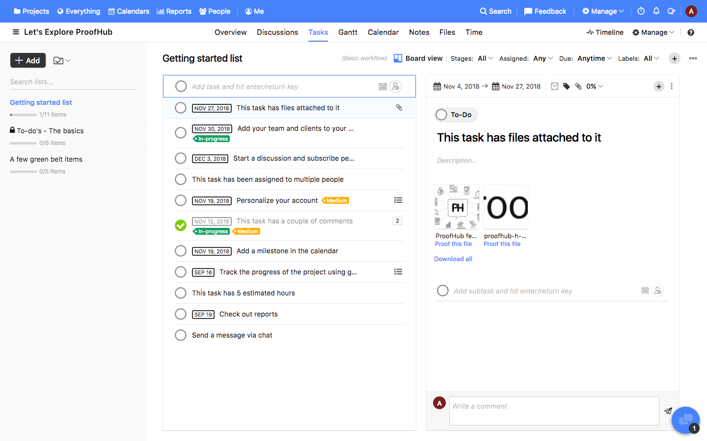 Скриншот (снимок экрана) ProofHub