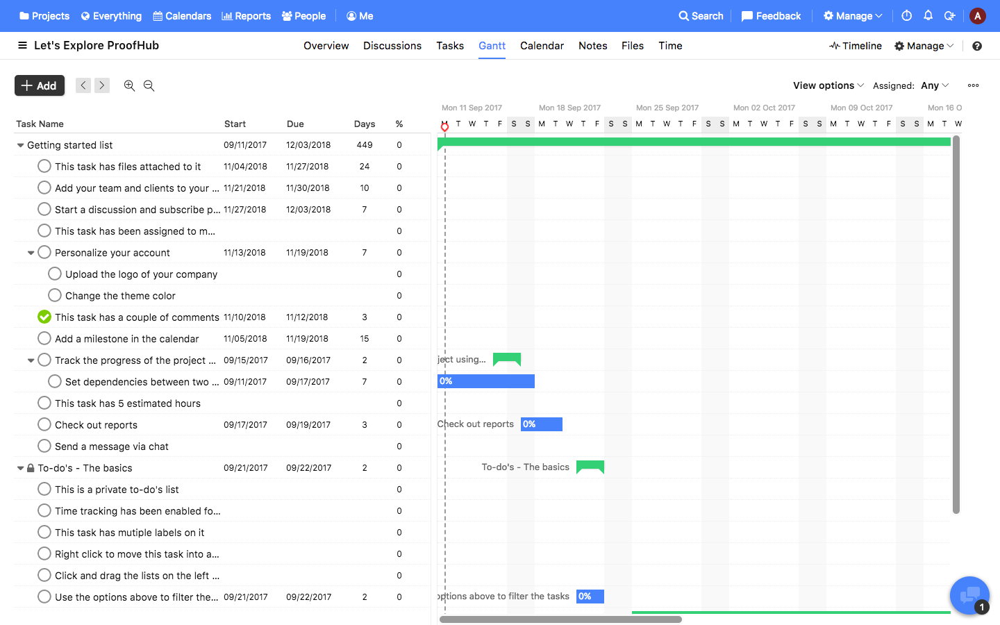 Скриншот (снимок экрана) ProofHub