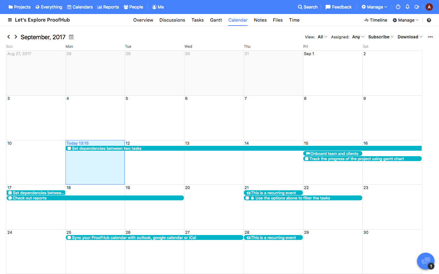 Скриншот (снимок экрана) ProofHub