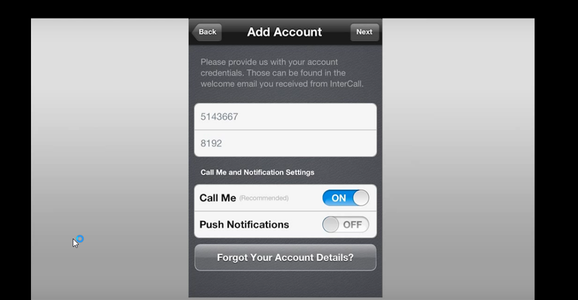 Скриншот (снимок экрана) InterCall