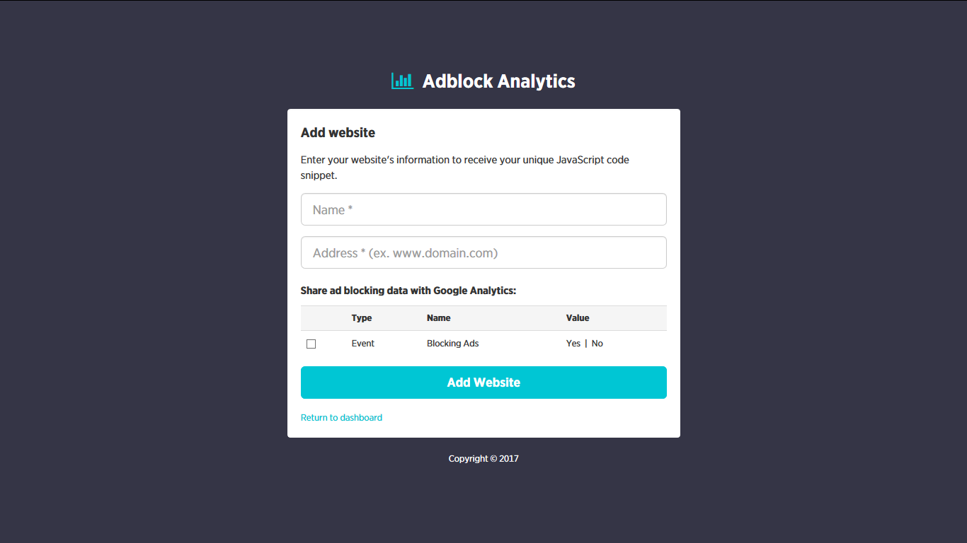 Скриншот (снимок экрана) Adblock Analytics