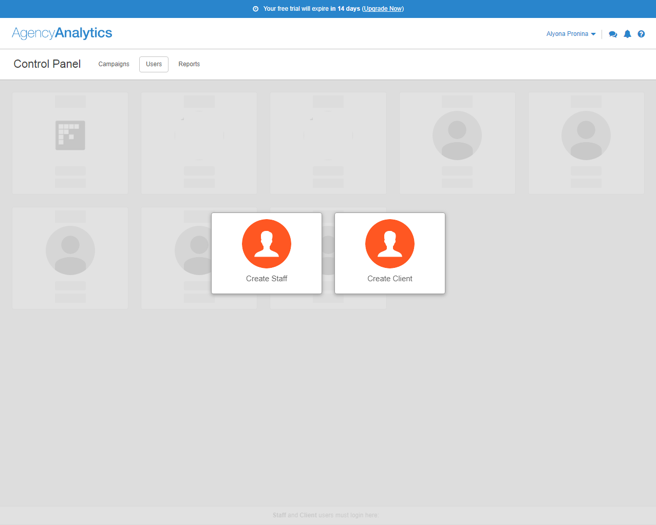 Скриншот (снимок экрана) AgencyAnalytics