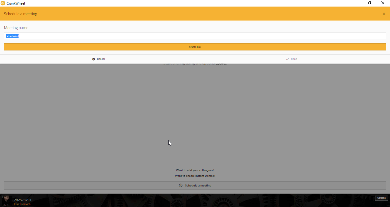 Скриншот (снимок экрана) CrankWheel