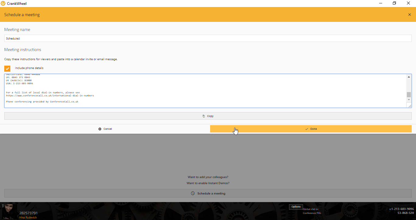Скриншот (снимок экрана) CrankWheel