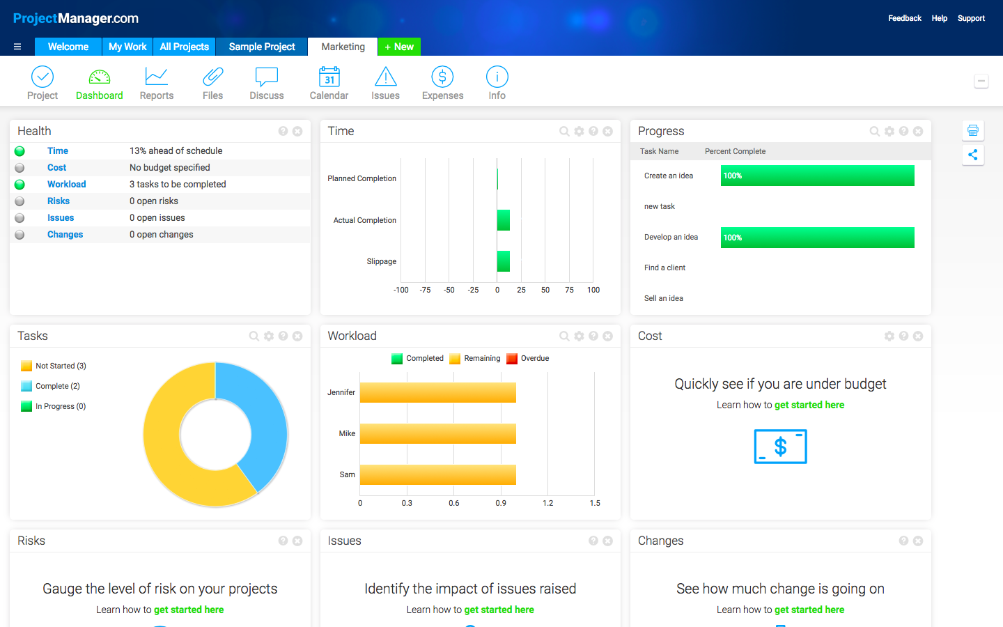Скриншот (снимок экрана) Project Manager