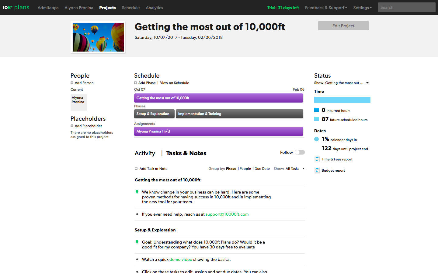 Скриншот (снимок экрана) 10,000ft Plans