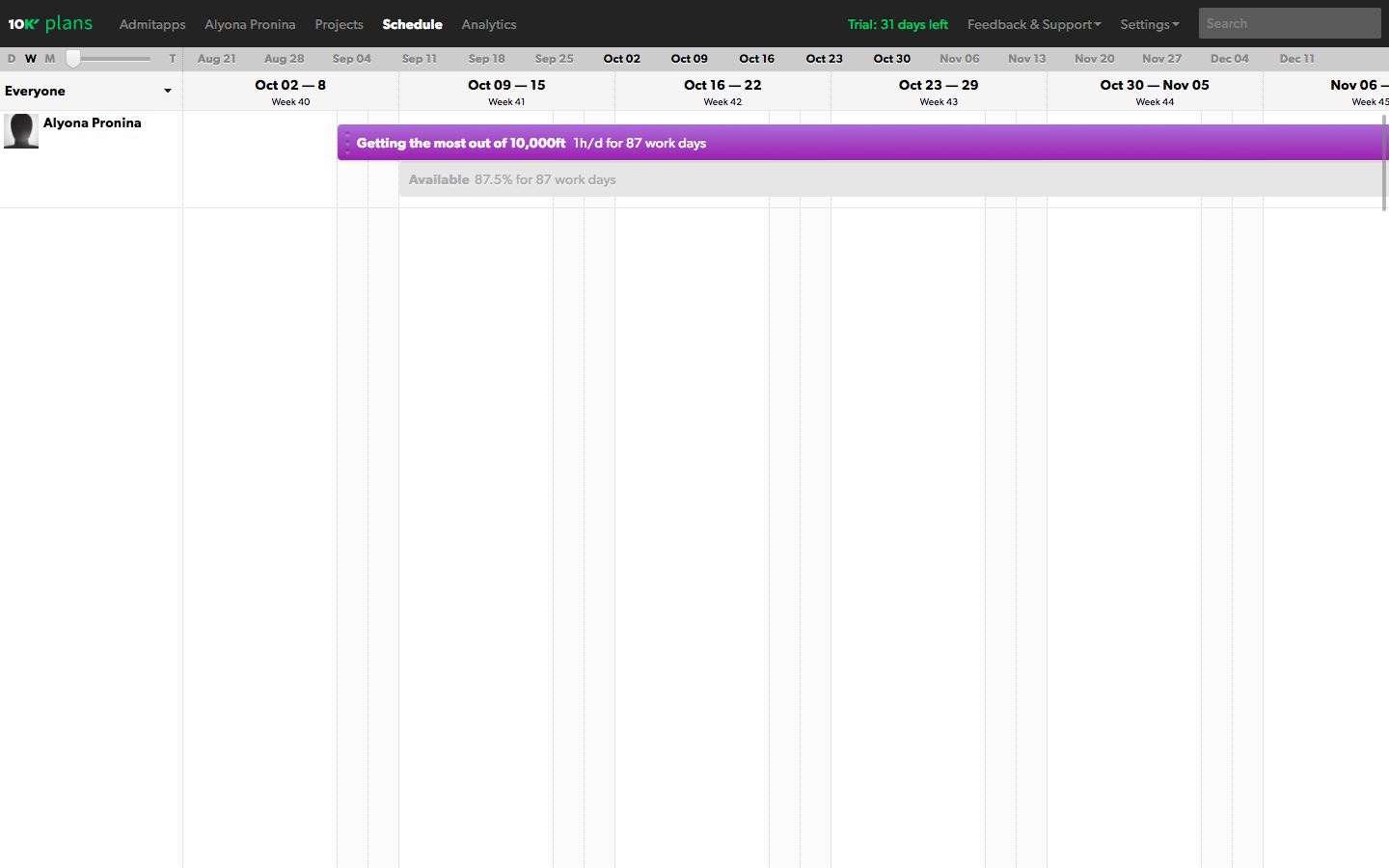 Скриншот (снимок экрана) 10,000ft Plans