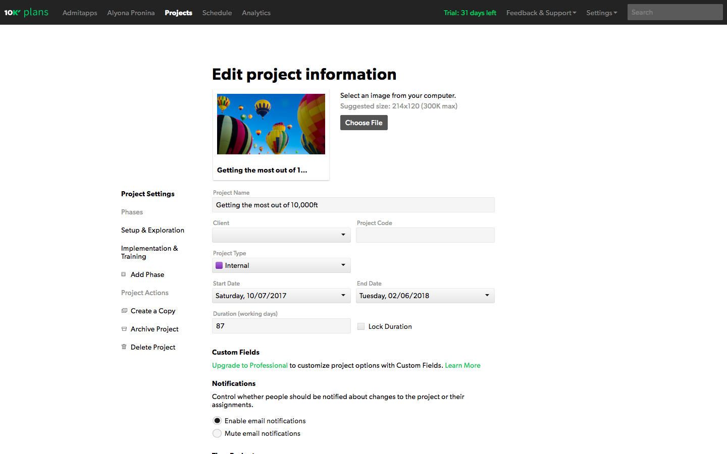 Скриншот (снимок экрана) 10,000ft Plans