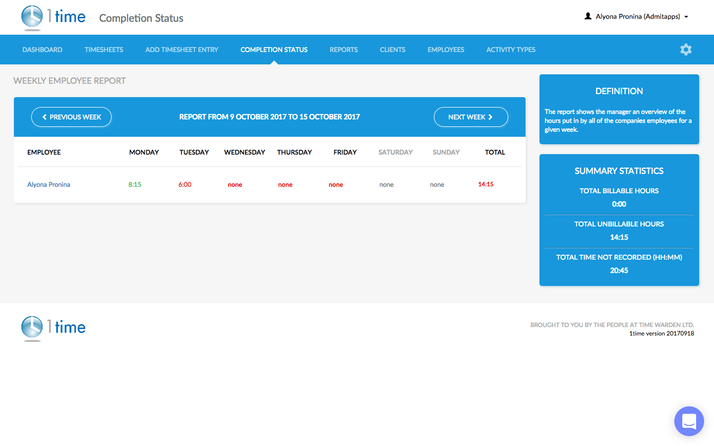 Скриншот (снимок экрана) 1time