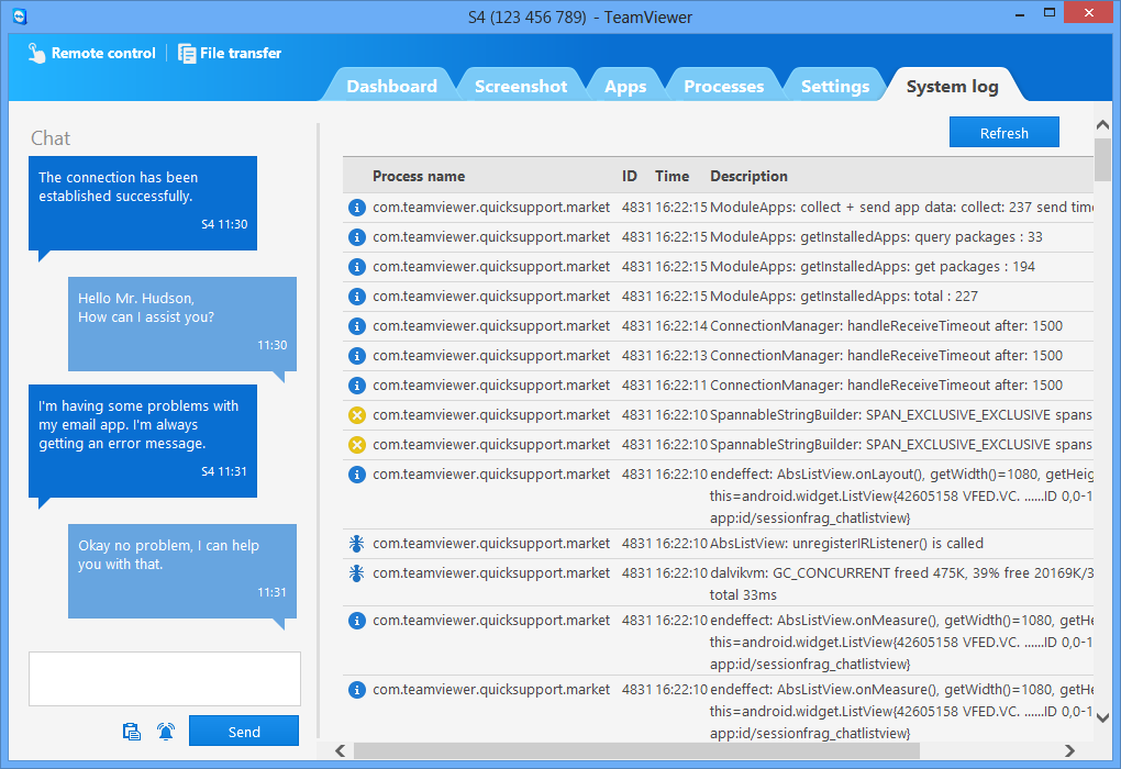 Скриншот (снимок экрана) TeamViewer