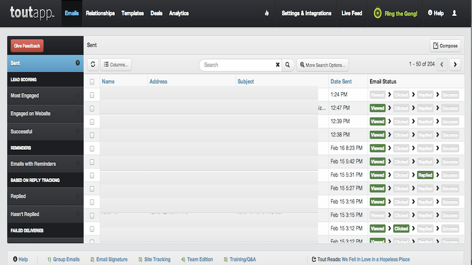 Скриншот (снимок экрана) ToutApp