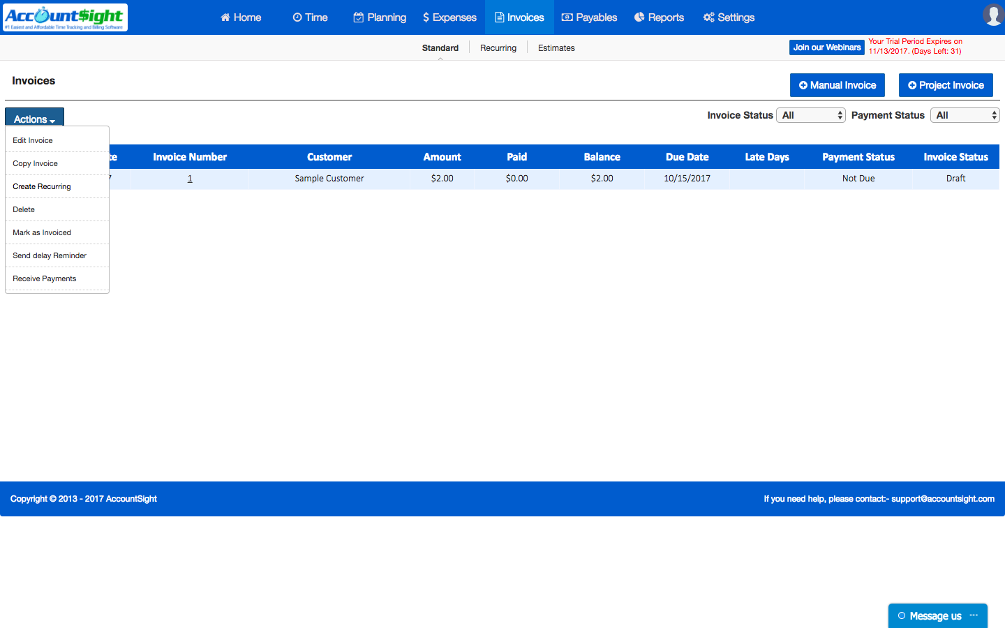 Скриншот (снимок экрана) AccountSight