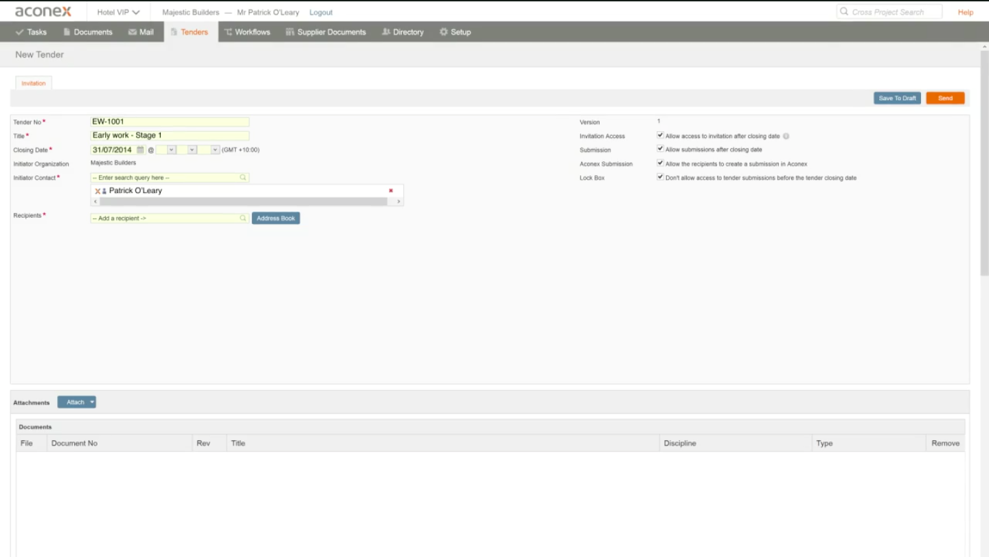 Скриншот (снимок экрана) Aconex