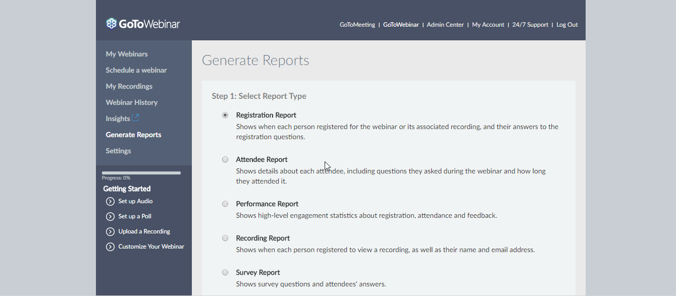 Скриншот (снимок экрана) GoToWebinar