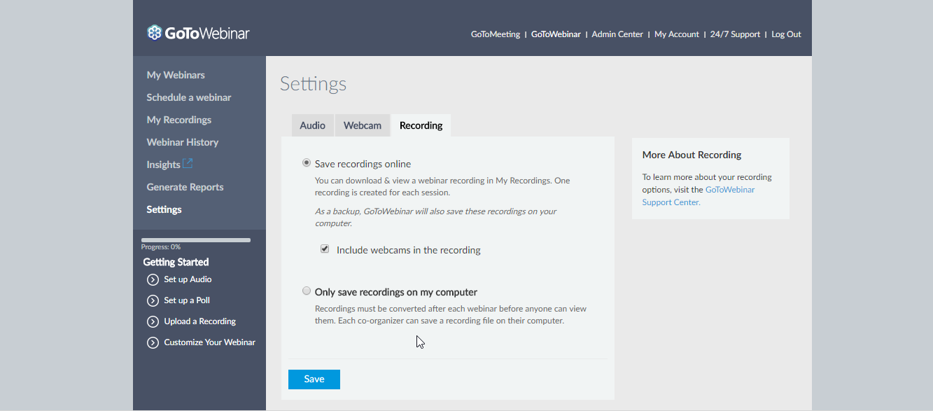 Скриншот (снимок экрана) GoToWebinar