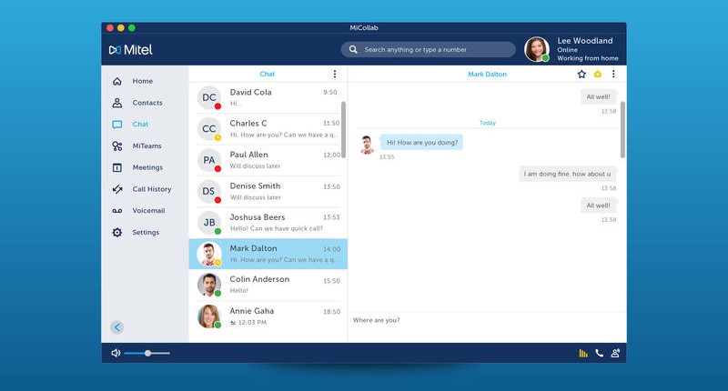 Скриншот (снимок экрана) MiCollab