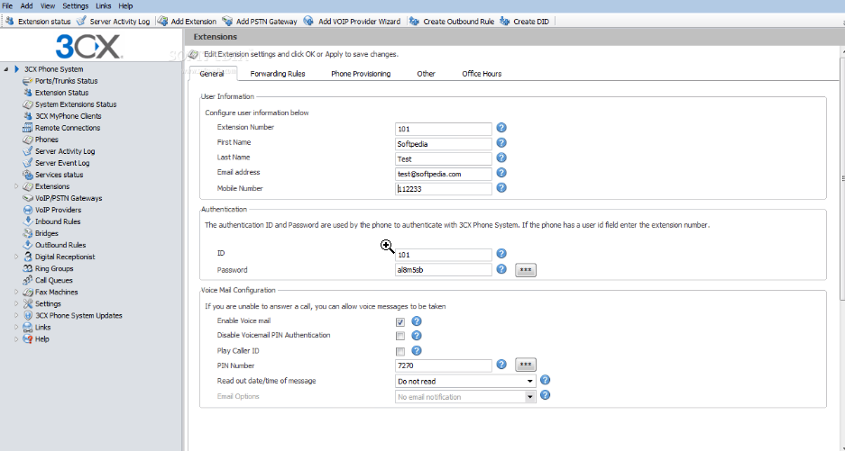 Скриншот (снимок экрана) 3CX